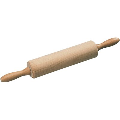 Kesper Deegroller rolstok met handvat - FSC® Beukenhout antikleef Hout - 42x6x6 Cm - Deegrolstok draaiende roller - Rolgedeelte 23xØ6 Cm