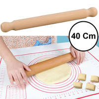 Kesper Deegroller rolstok - Italiaanse pizza roller - FSC® Beukenhout antikleef - 40x4x4 Cm - Deegrolstok Pizza & Deeg- Rolgedeelte 30xØ3