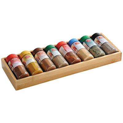 Kesper FSC® Houten Kruiden Organizer - Tray voor Keuken La - Opbergen Kruiden & Specerijen potjes - Incl 8 Kruidenpotjes - Kruidenrek