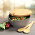 Kesper Salade Schaal Ø26 Cm - Saladeschaal met FSC® Bamboe Deksel en 2 Salade Lepels - Slakom - Salade Bak - Afm 26x26x11 Cm - SET