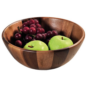 Kesper FSC® Acacia houten Fruitschaal Ø23 Cm - Saladeschaal rond - Slakom - Schaal - Serveerschaal voor Fruit of Salades - 23x23x10 Cm