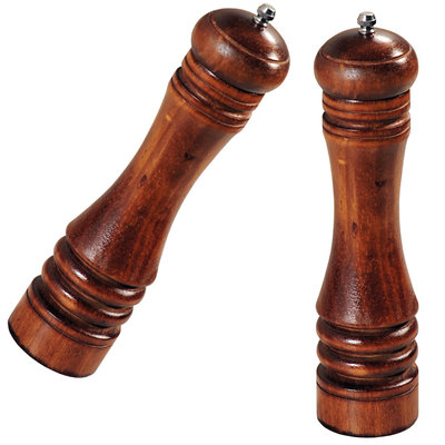 Kesper Pepermolen Rubberhout - Ø6 Hoogte 26.5 Cm - Zoutmolen en kruidenmolen - Peper / Zout / Kruiden molen - Keramisch maalwerk - 26.5Cm