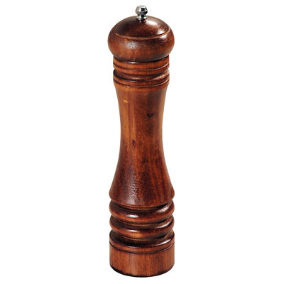 Kesper Pepermolen Rubberhout - Ø6 Hoogte 26.5 Cm - Zoutmolen en kruidenmolen - Peper / Zout / Kruiden molen - Keramisch maalwerk - 26.5Cm