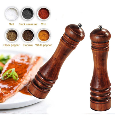 Kesper Pepermolen Rubberhout - Ø6 Hoogte 26.5 Cm - Zoutmolen en kruidenmolen - Peper / Zout / Kruiden molen - Keramisch maalwerk - 26.5Cm