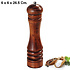 Kesper Pepermolen Rubberhout - Ø6 Hoogte 26.5 Cm - Zoutmolen en kruidenmolen - Peper / Zout / Kruiden molen - Keramisch maalwerk - 26.5Cm