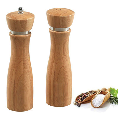 Kesper 2-Delige SET Pepermolen & Zoutstrooier - FSC® Bamboe hout - Ø6 Hoogte 21.5 Cm - Zout strooier en peper molen - Keramisch maalwerk