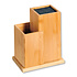 Kesper FSC® Bamboe houten - Messenblok zonder messen - Messenhouder met vak keukengerei houder - Messenblok Universeel - 18.5x12.7x24 Cm