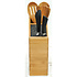 Kesper FSC® Bamboe houten - Messenblok zonder messen - Messenhouder met vak keukengerei houder - Messenblok Universeel - 20.5x7.5x23 Cm