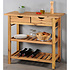 Kesper FSC® Acazia houten Keukentrolley - 2 laags Legplanken en met 2 Schuiflade's - Keukenkast- Bijzettafel - Keuken kast- 90x40x85 Cm