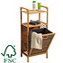 Kesper FSC® Bamboe houten - Badkamerrek met Wasmand - Badkamerkast - Badkamermeubel - 2 etages - waszak - Opvouwbare wasmand - 40x30x95