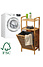 Kesper FSC® Bamboe houten - Badkamerrek met Wasmand - Badkamerkast - Badkamermeubel - 2 etages - waszak - Opvouwbare wasmand - 40x30x95