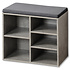 Kesper Schoenenbank - 5 paar schoenen met Zitkussen & Opbergvakken - Open Schoenenkast - FSC® hout - Afm 51.5 x 29.5 x 48 Cm - Grijs
