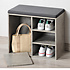 Kesper Schoenenbank - 5 paar schoenen met Zitkussen & Opbergvakken - Open Schoenenkast - FSC® hout - Afm 51.5 x 29.5 x 48 Cm - Grijs