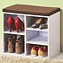 Kesper Schoenenbank - 5 paar schoenen met Zitkussen & Opbergvakken - Open Schoenenkast - FSC® hout - Afm 51.5 x 29.5 x 48 Cm - Wit