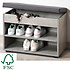 Kesper Schoenenbank met opbergruimte - 6 paar schoenen met Zitkussen & Opbergvakken - Open Schoenenkast - FSC® hout - 60x30x47 Cm - Grijs