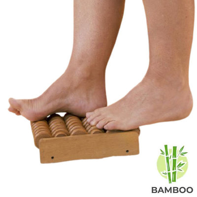 Decopatent Decopatent® Dubbele voetroller voetmassage apparaat - Betere Bloedsomloop in 2 Voeten - Bamboe - Voet massage Voetroller 2 voeten