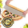 Decopatent Decopatent® PRO Pizzasnijder RVS met houten handvat - Pizza Mes - Pizza snijder - Deegsnijder - Pizza verdeler wiegemes - Pizzames
