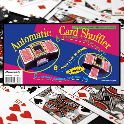 Decopatent Decopatent® Automatische kaartenschudmachine voor speelkaarten - Kaartenschudder op batterijen - Poker - Blackjack - Card Shuffer