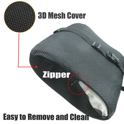 Decopatent Decopatent® Memory Foam Rugsteun Kussen - Lendenkussen - Rugkussen voor bureaustoel - Lendesteun - Stoel kussen met riem - Zwart