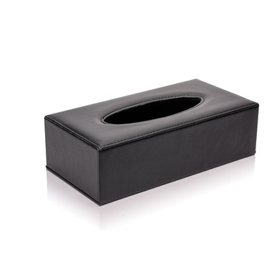 Decopatent Decopatent® Tissue box Kunstleer - Tissues Tissuedoos - Luxe doos voor Servetten - Zakdoekjeshouder - Tissue box houder - Zwart