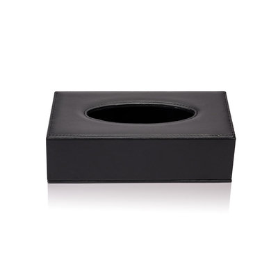 Decopatent Decopatent® Tissue box Kunstleer - Tissues Tissuedoos - Luxe doos voor Servetten - Zakdoekjeshouder - Tissue box houder - Zwart