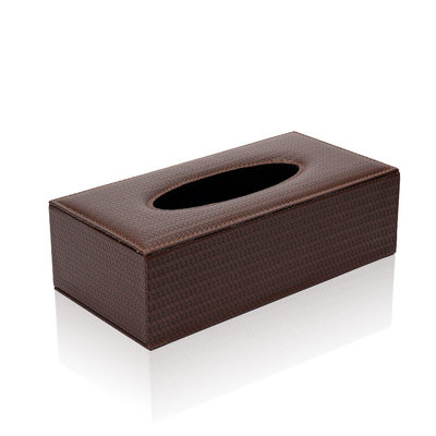 Decopatent Decopatent® Tissue box Kunstleer - Tissues Tissuedoos - Luxe doos voor Servetten - Zakdoekjeshouder - Tissue box houder - Bruin