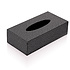 Decopatent Decopatent® Tissue box Kunstleer - Tissues Tissuedoos - Luxe doos voor Servetten - Zakdoekjeshouder - Tissuebox - Zwart / Zilver