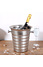 Decopatent Decopatent® RVS ijsemmer - Champagne ijs emmer met handvat - Champagnekoeler - Drankemmer - Wijnkoeler - 26x22x22.5 Cm - Zilver