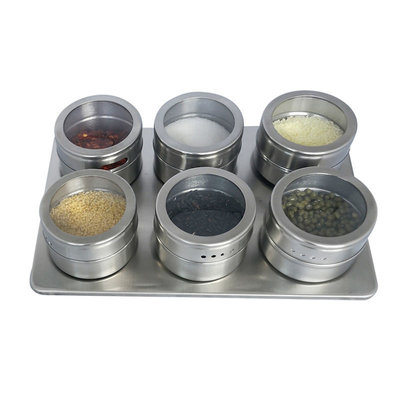 Decopatent Decopatent® Kruidenrek met 6 Magnetische Kruidenpotjes - Kruidenpot met Magneet - Keuken Kruidenrekje voor specerijen - Spice Rack