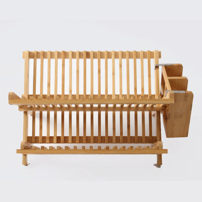 Decopatent Decopatent® Afdruiprek voor Afwas - Bamboe - Hout - Inklapbaar Afdruiprek - Afwasrekje inclusief bestekhouder - Afwas Druiprek