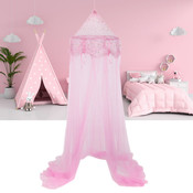 Decopatent Decopatent® Prinsessen Klamboe kinderkamer - Klamboe Baby kamer - Klamboe 1 persoons - Voor boven bed - Roze - 60 x 60 x 250 Cm