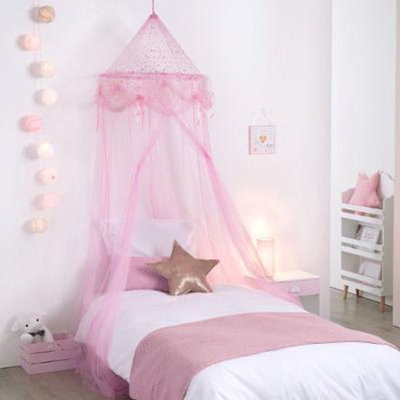 Decopatent Decopatent® Prinsessen Klamboe kinderkamer - Klamboe Baby kamer - Klamboe 1 persoons - Voor boven bed - Roze - 60 x 60 x 250 Cm