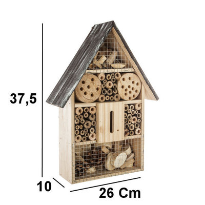 Decopatent Decopatent® Insectenhotel - Bamboe hout - Insecten hotel - Insecten huis - Natuur & Milieu vriendelijk - Afm 26 x 10.3 x 37.6 Cm