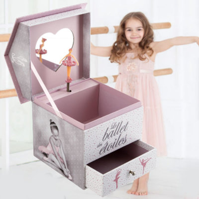 Decopatent Decopatent® Muziekdoos met Muziek en Ballerina voor Meisjes - Sieradenhouder - Sieradendoos kind - Muziekdoosje Ballet Danseres