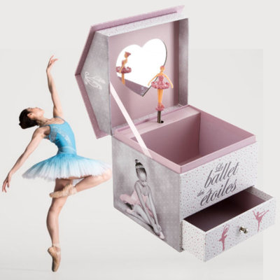 Decopatent Decopatent® Muziekdoos met Muziek en Ballerina voor Meisjes - Sieradenhouder - Sieradendoos kind - Muziekdoosje Ballet Danseres