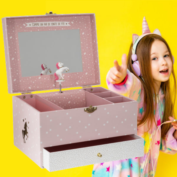 Muziekdoos met Muziek en Unicorn voor Meisjes - Sieradenhouder - kind - Muziekdoosje Unicorns - ✪ 𝕔𝕠𝕞