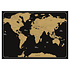 Decopatent Decopatent® Kras wereldkaart XL Deluxe - Scratch map wereldkaart - Muur Scratchmap - Scratch art wereld kaart - 82 x 59 Cm - Zwart