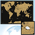 Decopatent Decopatent® Kras wereldkaart XL Deluxe - Scratch map wereldkaart - Muur Scratchmap - Scratch art wereld kaart - 82 x 59 Cm - Zwart