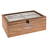 Decopatent Decopatent® Houten Naaikist - Naaidoos opbergbox 3 vakken - Naaibox met Deksel- Compact - Naaigarnituur Naaikoffer - Licht Bruin