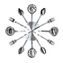 Decopatent Decopatent® Ronde Bestek Wandklok 38 Cm - Klok met Bestek - Vork - Lepel - Keukenklok Wandklok - Keuken - Woonkamer - Restaurant