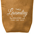Decopatent Decopatent® XL Wasmand 80L - Tekst Deluxe Laundry -> Wash Dry Iron - Waszak met handvat - Grote Badkamer Wasmand - Velours - Geel