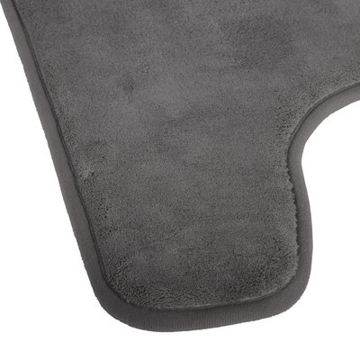 Decopatent Decopatent® Toiletmat - Wc matjes met anti slip - Wc / Toilet mat - wc matje antislip - Toilet contour mat- Afm 48x48 Cm - Grijs