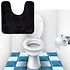 Decopatent Decopatent® Toiletmat - Wc matjes met anti slip - Wc / Toilet mat - wc matje antislip - Toilet contour mat- Afm 48x48 Cm - Zwart