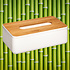 Decopatent Decopatent® Tissuedoos - Bamboe Hout / Kunststof - Tissuebox voor tissues - Tissue box houder - Wc Badkamer - Zakdoekendoos - Wit