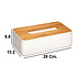 Decopatent Decopatent® Tissuedoos - Bamboe Hout / Kunststof - Tissuebox voor tissues - Tissue box houder - Wc Badkamer - Zakdoekendoos - Wit