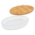 Decopatent Decopatent® Zeepbakje - Bamboe Houten / Polyresin Zeephouder voor badkamer keuken of toilet - Zeepdoos - Zeepschaaltje - Wit