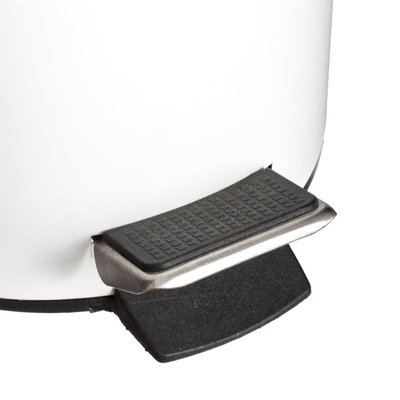 Decopatent Decopatent® Pedaalemmer 3 liter - Met Bamboe Houten Deksel - Pedaalemmer 3L - Prullenbak - Keuken toilet - 17Øx25.5 Cm - Mat Wit