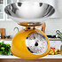 Decopatent Decopatent® Keuken Weegschaal "Retro" - Keukenweegschaal met Kom - Metalen Mechanische weegschaal - tot 5 Kg - Ø25 x 21 Cm - Geel