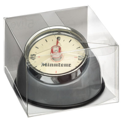 Decopatent Decopatent® Kookwekker analoog - Kookwekker magnetisch - Rond - Rvs - Kook wekker met magneet - Ronde 60 minuten Kook Timer - Grijs