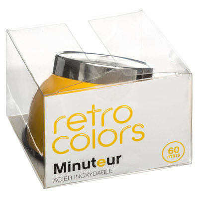 Decopatent Decopatent® Kookwekker analoog - Kookwekker magnetisch - Rond - Rvs - Kook wekker met magneet - Ronde 60 minuten Kook Timer - Geel